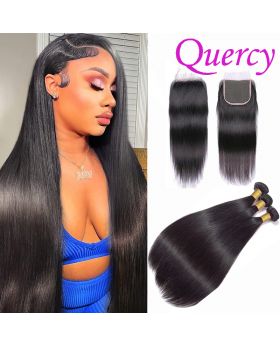 9A 3 bundles with HD lace closure 5*5inch straight