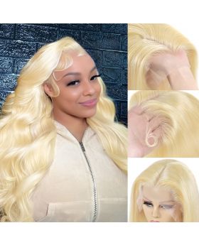 Blonde #613 13*4 Full Frontal wig body wave 180% density