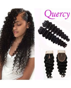 9A 2 bundles with lace closure 4*4inch deep wave