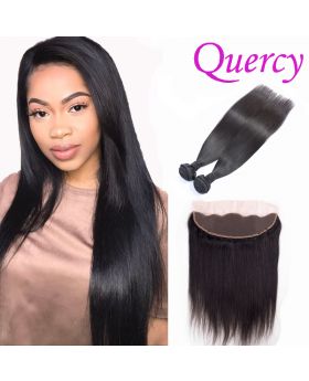 8A 2 bundles with lace frontal 13*4inch straight