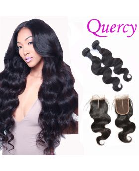 8A 2 bundles with lace closure 4*4inch body wave
