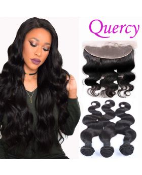 9A 3 bundles with lace frontal 13*4inch body wave