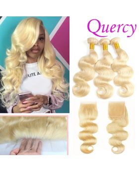 #613 10A 3 bundles with lace closure 4*4inch body wave