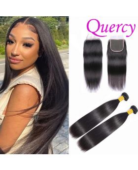 9A 2 bundles with HD lace closure 5*5inch straight