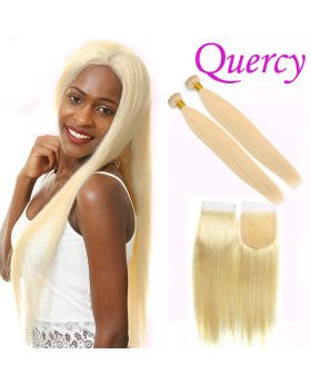 #613 9A 2 bundles with lace closure 4*4inch straight