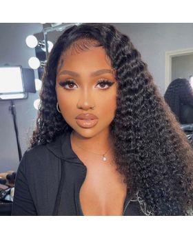 Transparent lace 13*6 Full Frontal Lace wig 180% Deep Curly