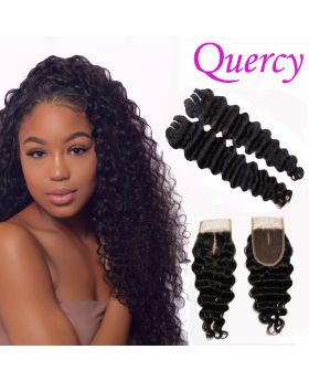 10A 2 bundles with lace closure 4*4inch deep wave