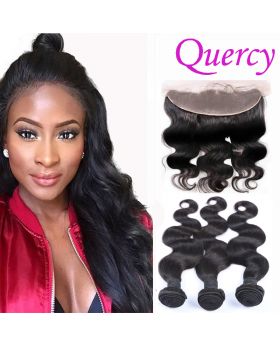 8A 3 bundles with lace frontal 13*4inch body wave