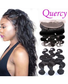 10A 3 bundles with lace frontal 13*4inch body wave