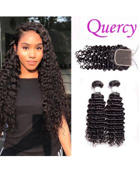 10A 2 bundles with lace closure 4*4inch deep curl