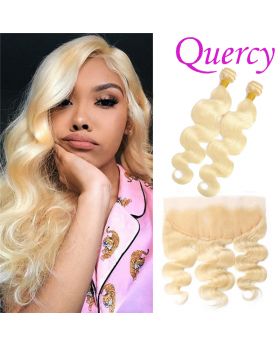 #613 10A 2 bundles with lace frontal 13*4inch body wave