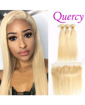 #613 9A 3 bundles with lace frontal 13*4inch straight